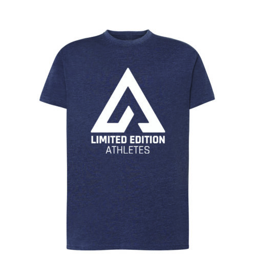 Camiseta azul petroleo frontal con el logo de LEA en blanco